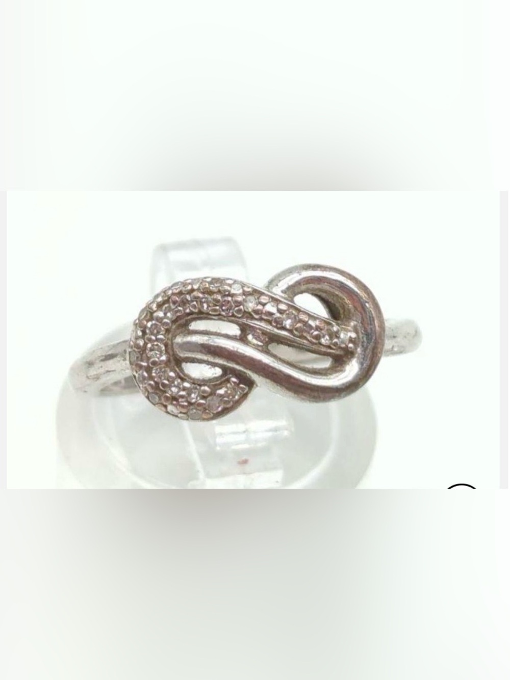 Sterling Silver Infinity Eternity 0.10 ctw Diamond Band Ring Size 7